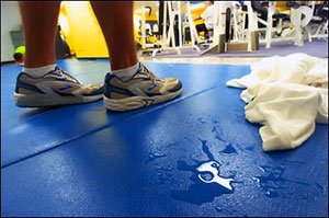 What type of towel to wipe up sweat on gym floor