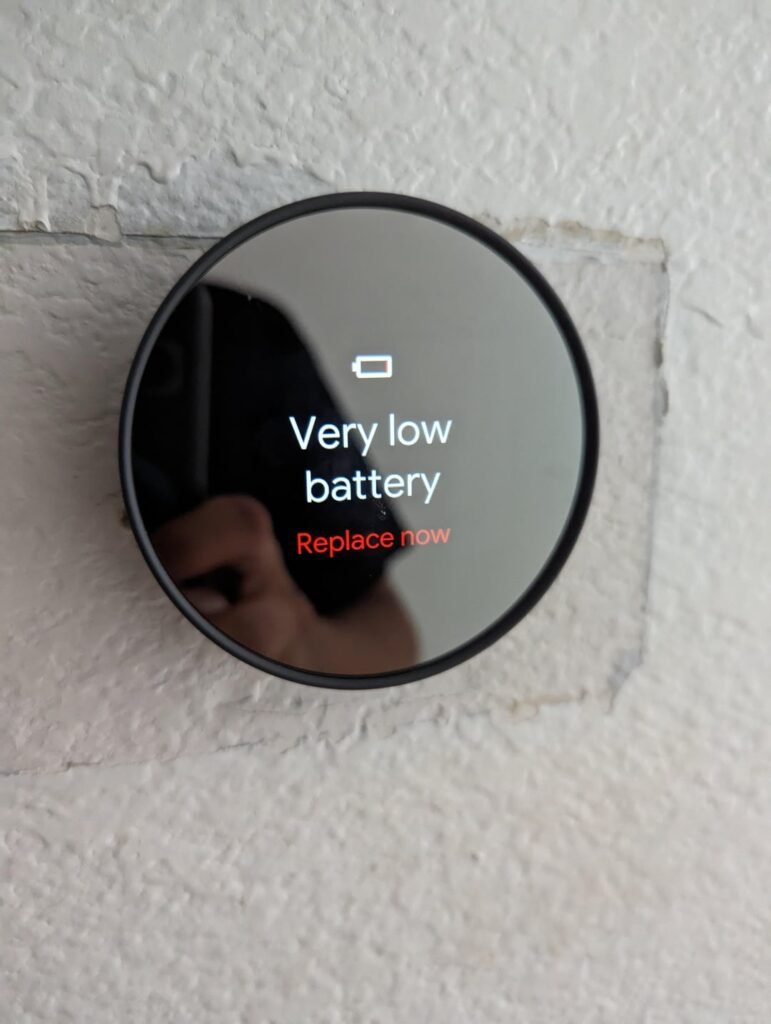 Nest Thermostat Low Battery Warning