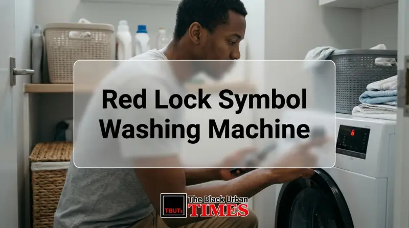 Red Lock Symbol Washing Machine