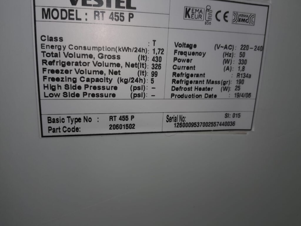 Kenmore Refrigerator Amps Draw