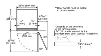 Refrigerator Door Swing Clearance