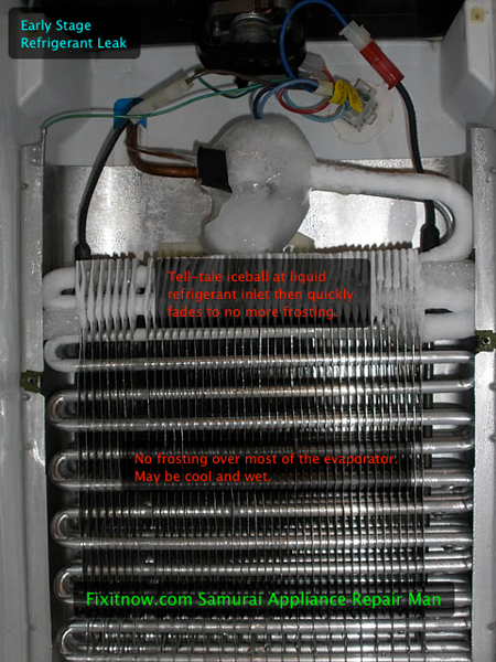 Refrigerator Evaporator Coil Partially Frosted