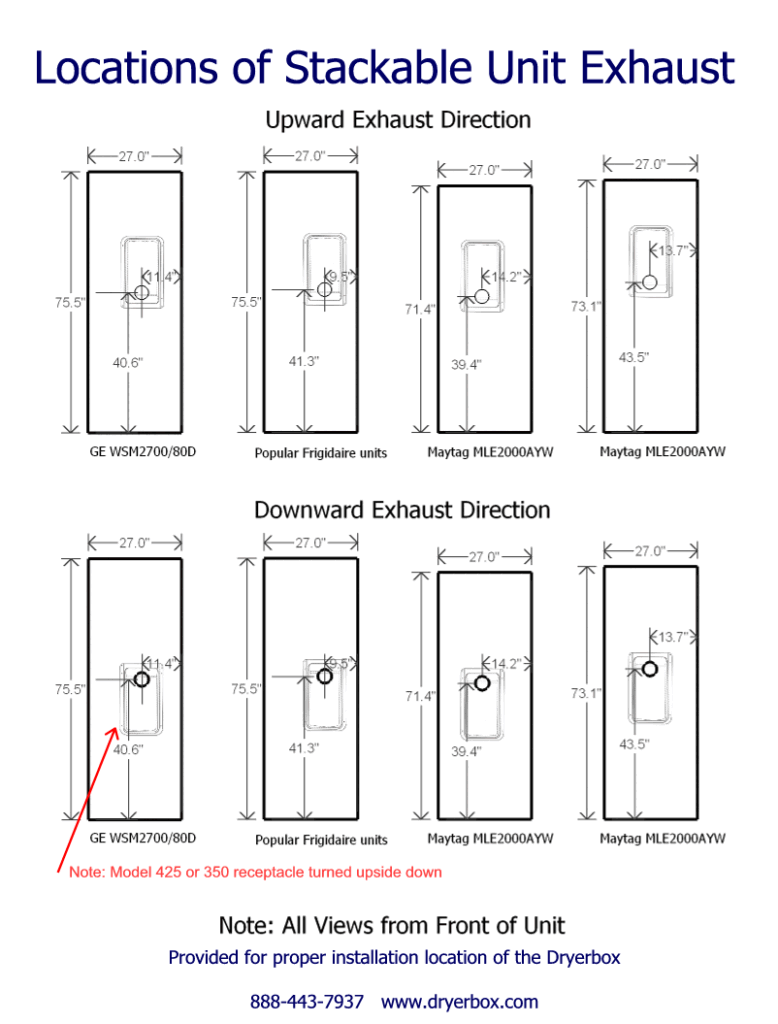 Stackable Washer Dryer Vent Height
