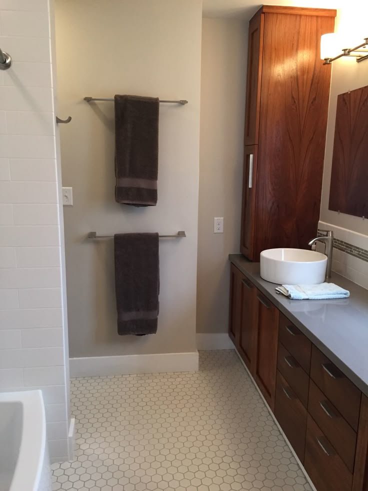 Two Towel Bars on Same Wall Height