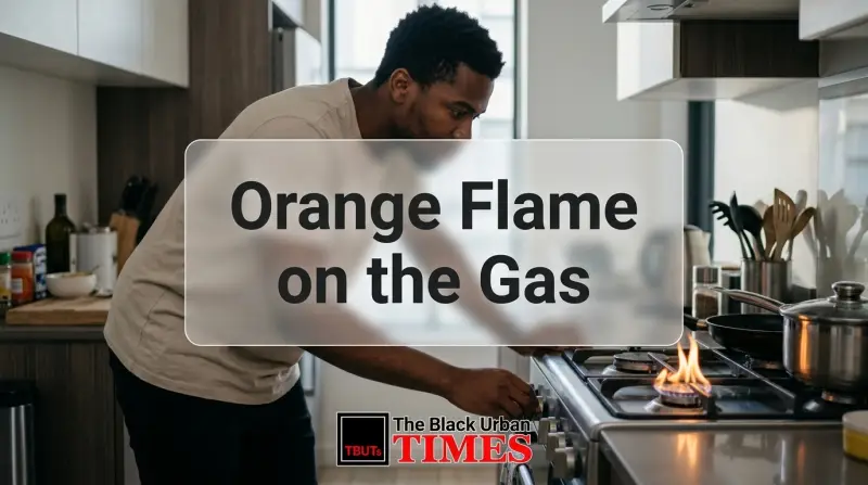 Orange Flame on the Gas