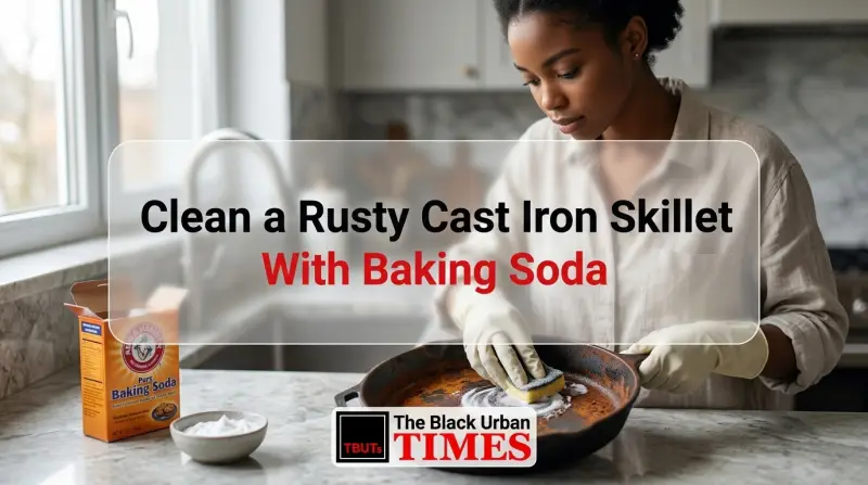 Clean a Rusty Cast Iron Skillet With Baking Soda