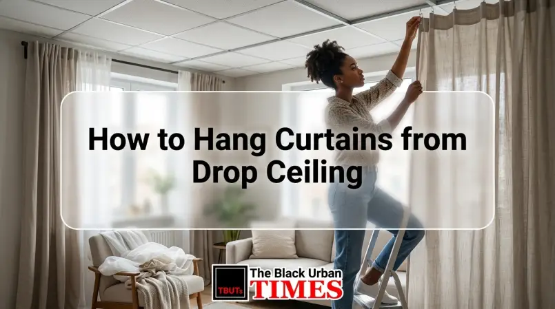How to Hang Curtains from Drop Ceiling